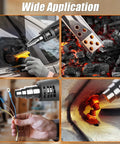 Various uses of the Beast 1600W Heat Gun With Dual Temperature Control, showing different nozzles for crafts and DIY tasks.