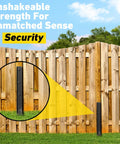 Beefy Heavy Duty Fence Post Repair Kit 2 4 6 8 Pack With Thick Ground Spike Anchors shown installed on wooden fence