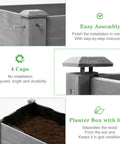 Close-up of Waist-Height Raised Garden Bed With Legs, 48 By 24 By 30 Inch Solid Wood Planter Box Stand With Liner showing assembly features.