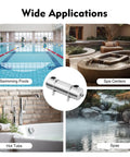 High Performance Pool Heat Exchanger 200kBtu Stainless Steel 304 in pool, spa, hot tub, and outdoor contexts