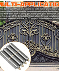 Weld-on bullet barrel hinges, 3-inch, carbon steel, 5 pcs for swing gates.