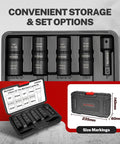 Five Piece Flip Lug Nut Socket Set For 1/2 Inch Drive Metric And SAE Non Marring Thin Wall Sockets With Chrome Moly Build
