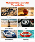 Multiple connectors for versatile use with 4-Stage High-Pressure PCP Hand Pump For Air Rifles, Paintball, And Tires, 5800 PSI