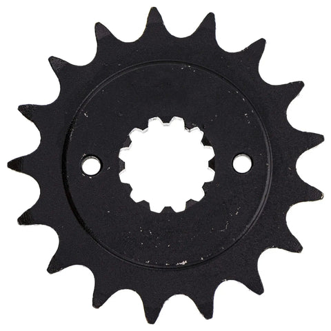 Close-up of black steel 17 tooth front sprocket for Honda VT750 Sprocket And Chain Combo 17 Tooth Front 41 Tooth Rear 525VM X Ring Chain 122 Links