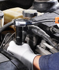 Impact Socket Set One Half Inch Drive, 19 Piece Deep Sockets in use on an engine, CRV Steel, Heavy Duty for Impact Wrenches