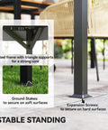 Stable standing base of 10X10 Outdoor Gazebo With Double Roof For Extra Shade And Ventilation Curtains And Mesh Netting 