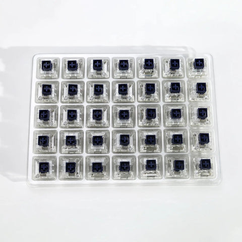 Kailh 35pcs Box Navy Clicky Mechanical Keyboard Switches, 3-Pin 95gf Pre-Lubed Heavy Force Switches For Custom Keyboards, Bold Tactile Click With Smooth Actuation Right Out Of The Box. 35-switch tray