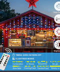 Hanging Star Curtain Lights For Window With 70 Star String Lights USB Plug In 8 Modes Twinkle Fairy Lights Lit Red White Blue Holiday Decor