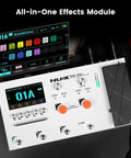 MG-50Li Multi Effects Pedal For Guitar And Bass With 14 Independent Signal Blocks 5 Hour Battery Life, white finish top view