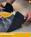 Nonskid Rug Pad 3' x 5' Plush Reversible Gripper One Quarter Inch Thick being cut to fit for easy installation.