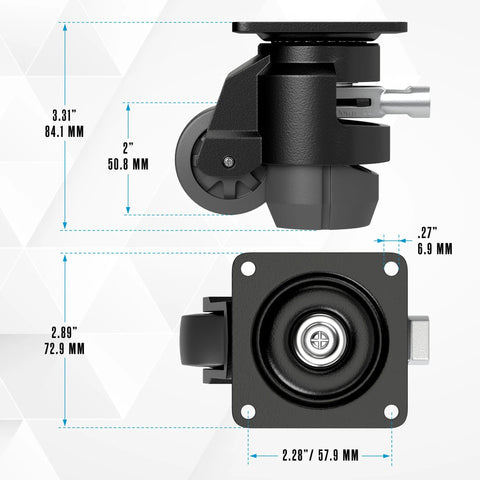 Leveling Casters With Retractable Feet For Stable Mobility On Tables, Machines And Furniture, Height Adjustable Heavy Duty Lift Casters