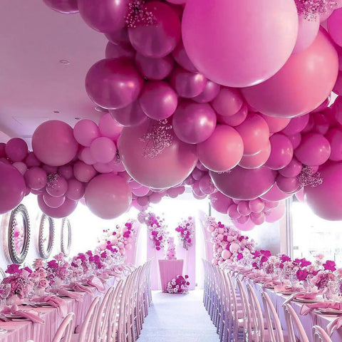 Hot Pink Balloons Party Kit 140 Pcs Includes 18 Inch 12 Inch 10 Inch 5 Inch Magenta Fuchsia Dark Pink Thick Durable Latex Balloons For Balloon Arch Garland Bridal Shower Baby Shower Birthday Party Decorations