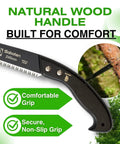 Japanese Pruning Saw With Fluorine Coated High Carbon Steel Blade 9.4 Inch Tooth Pitch 7.5 Millimeter Smooth Pull Cuts Wooden Handle