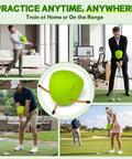 Golf Swing Trainer For Posture And Arm Position Correction On Green, Eliminate Chicken Wing And Elbow Flaring, product in use by golfers.