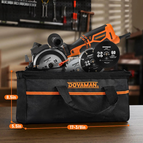 Beast Of A 5.8 Amp Circular Saw With Laser in carry bag, 4-1/2 Inch Blade, Metal Auxiliary Handle, Six Blades for multi-material cutting