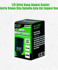 Half Inch Drive Impact Socket 34mm Deep 6 Point For Axle Nut Removal CRMO Steel Heavy Duty Metric Socket Box