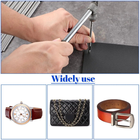 Heavy Duty Leather Hole Punch Kit With 22 Sizes From 0.5mm To 12mm for crafting leather belts, watch bands, bags, and canvas
