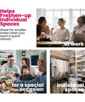 Three diverse scenarios highlighting the benefits of the Gardenia Scent Whole Home Air Freshener attached to HVAC systems.