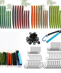 Pro Bass Fishing Wacky Rig Kit With 143 Piece Set Soft Plastic Worms In Four Colors 50 O Rings 40 Hooks And Wacky Rig Tool