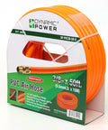 Packaging of 3/8 Inch 50 Foot Heavy Duty Air Hose With Reinforced PVC Construction And Brass Fittings, flexible for workshop use