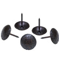Premium Leather Upholstery Nails With Badass Antique Copper Shine 3/4 Inch Steel Tack Heads For Chair Reupholstering And Home Makeovers 100 Piece Pack, showing decorative steel nails.
