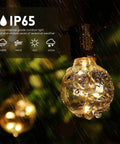Close-up of wet bulb on 30Ft G40 LED Outdoor String Lights With 24 Color Changing Options And 128 Modes Dimmable Weatherproof And Connectable Patio Porch