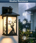 Outdoor Wall Light With Motion Sensor And Dusk To Dawn Waterproof Porch Sconce With Frosted Glass And E26 Socket in rain showing weather resistance