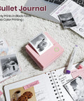 PM290C Portable Mini Sticker Printer Inkless Bluetooth Maker With Three Rolls Of White Thermal Sticker Paper, Pink