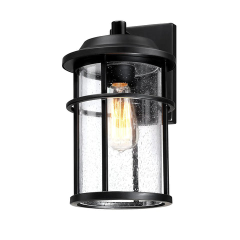 Outdoor Wall Light Fixture For House Waterproof Anti Rust Black Lantern With Seeded Glass Shade E26 Socket Exterior Front Porch Lighting ETL Listed Modern Outdoor Wall Sconce Weatherproof Built Tough For Any Climate