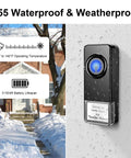 Beast Of A Wireless Doorbell Kit With 2 Receivers And 2 Push Buttons, 1300 Ft Range, Waterproof Chime System, black doorbell in snow.