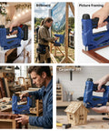 2 In 1 Cordless Brad Nailer And Staple Gun With Brushless Motor For DIY And Upholstery Work includes work on tablecloths and sofas.