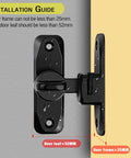 Heavy Duty Flip Gate Latches For Barn Doors And Garden Gates 90 And 180 Degree Anti Rust Hasps Thickened Zinc Alloy Locking Latch Durable Weatherproof Fit Barn Doors Bathroom Outdoor Garage Window Black 2 Pack installed view