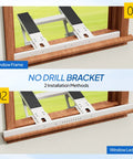 No Drill Window AC Bracket For Easy 3 Minute Install Heavy Duty Steel Construction Supports Up To 220 Lbs Fits Most Windows