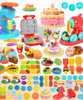70 Piece Kids Dough Set 4 In 1 With Ice Cream Maker Noodle Maker Hamburger And Cake Mold Tools Creative Play Food Kit For Toddlers