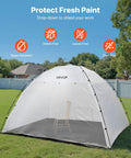 Portable Paint Booth Tent With Built In Floor And Mesh Screen Huge 115.35 By 90.55 By 74 Inch Spray Shelter for cabinets outdoors