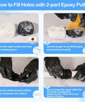 How to use Two Part Epoxy Putty Kit 200g White And Black For Easy Fixes Leaks Cracks Holes And Sculpting Clay For Metal Ceramic Plastic Wood Tile