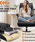 Ergonomic Office Chair With 3D Dynamic Lumbar Support For Lower Back Pain Relief Leather Executive Desk Chair Black in use