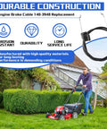 Engine Brake Cable Replacement 140-3948 For Toro 21770 21442 21445 Mowers OEM Direct Replacement Fits Exact Toro OEM Specs Easy Install And Durable Performance., black coated engine brake cable for lawn mower handle control