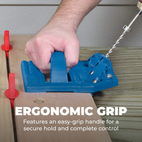 Deck Jig For Precise Concealed Deck Screw Installation And Smooth Plank Alignment With ergonomic handle shown in use