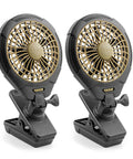5 Inch Battery Powered Clip On Fan With Clamp 2 Pack, Portable Hands Free Cooling, Adjustable Pivoting Clip Fan For Strollers Desks Cars Beds
