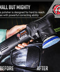 Swirl Killer 12mm Orbital Polisher Pro Grade For Car Paint Correction And Scratch Removal Compact Buffing Tool in use