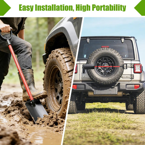 Beefy Heavy Duty Trench Shovel For Digging And Planting With Narrow 12 Inch Spade And 47 Inch Handle including use near SUV