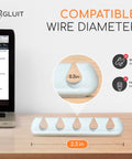 Five Pack Cable Organizers For Desk And Nightstand With Adhesive Clips Fifteen Slots White Cord Management System
