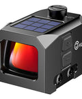 Solar Enclosed Red Dot Sight For ACRO Style Builds, 2 MOA Dot With 36 MOA Circle, Dual-Lens Enclosure Keeps Hellish Dust Out, Shock Resistant, Mud And Debris Guard, Quick Target Acquisition, All-Weather Precision, black 7075-T6 housing