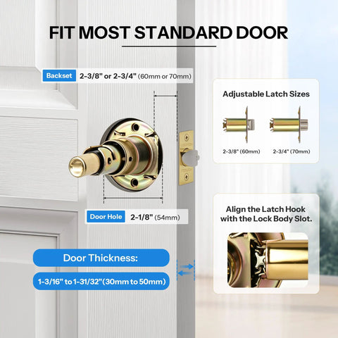 Crystal Glass Door Knob Set With Lock And Keys, 2 Pack Keyed Alike Privacy Door Knobs installation details