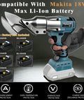 Cordless 14 Gauge Sheet Metal Cutter With 360 Degree Pivoting Head And 400Nm Brushless Motor Electric Metal Shears For Stainless Steel Leather Carpet And Iron Compatible With 18V Batteries Tool Only shown held in hand.