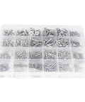 940Pcs M2 M3 M4 M5 Phillips Countersunk Flat Head Machine Screws With Hex Nuts And Flat Washers Assortment Kit in case.