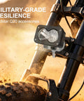 Off Road Ebike Headlight For 3 Pin Julet Systems IP68 Waterproof Front Lamp on Ridstar Q20 in dusty terrain