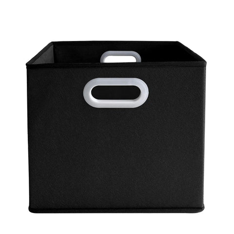 Collapsible Fabric Storage Bins Set Of Six With Sturdy Reinforced Base And Rugged Double Handles For Closets Bedrooms And Nurseries Top Shelf Build Keeps All Your Stuff Securely Put Away Black