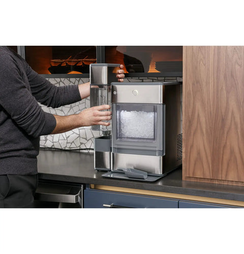 Side Tank Accessory For Opal Nugget Ice Maker With Magnetic Attachment 1 Gallon Tank Increases Ice Between Refills By About 3x setup